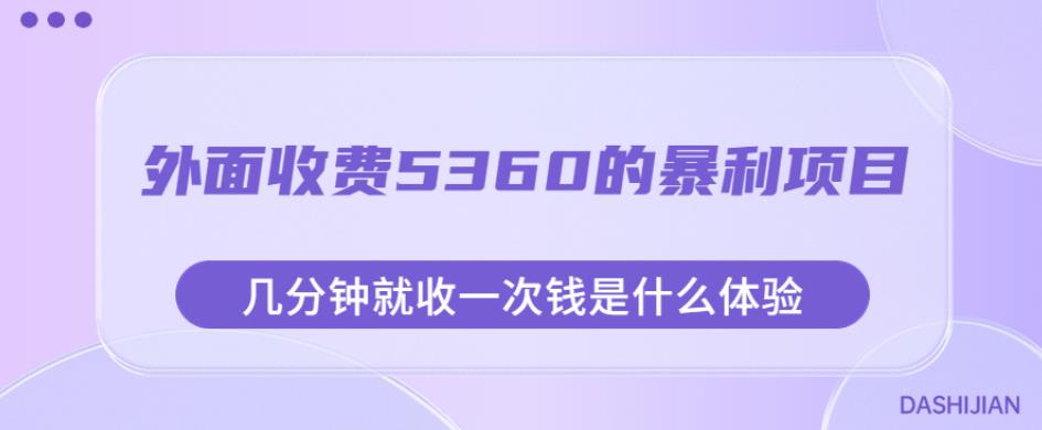 外面收费5360的暴利项目，几分钟就收一次钱是什么体验，附素材【揭秘】-沐风资源库