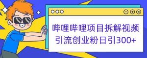 哔哩哔哩项目拆解引流创业粉日引300+小白可轻松上手【揭秘】-沐风资源库