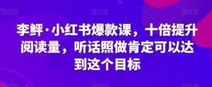 李鲆·小红书爆款课，十倍提升阅读量，听话照做肯定可以达到这个目标-沐风资源库