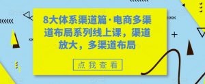 8大体系渠道篇·电商多渠道布局系列线上课，渠道放大，多渠道布局-沐风资源库
