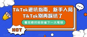 TikTok避坑指南，新手入局TikTok别再踩坑了-沐风资源库