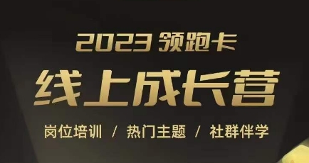 2023领跑卡线上成长营，淘宝运营各岗位培训，直通车、万相台、引力魔方、引流等，帮助突破成长瓶颈-沐风资源库