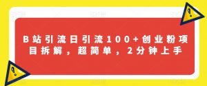 B站引流日引流100+创业粉项目拆解，超简单，2分钟上手【揭秘】-沐风资源库