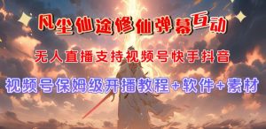 视频号无人直播修仙养成类弹幕互动，游戏玩法多，吸金能力强，自带流量加成-沐风资源库