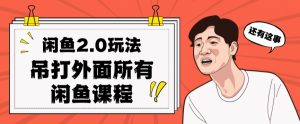 闲鱼2.0玩法单号每天日入2000，吊打市面所有课程-沐风资源库