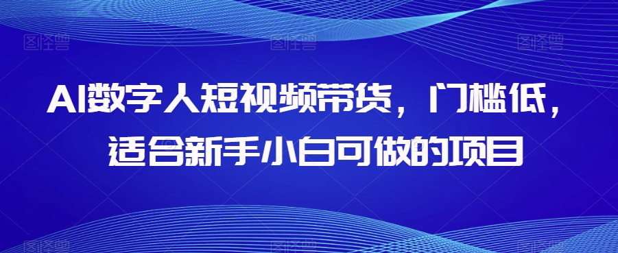 AI数字人短视频带货，门槛低，适合新手小白可做的项目-沐风资源库