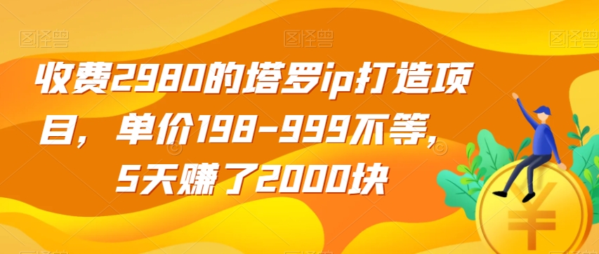 收费2980的塔罗ip打造项目，单价198-999不等，5天赚了2000块【揭秘】-沐风资源库
