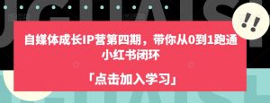 自媒体成长IP营第四期，带你从0到1跑通小红书闭环-沐风资源库