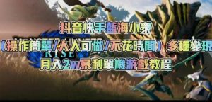 抖音快手蓝海小众（操作简单人人可做不花时间）多种变现月入2w＋暴利单机游戏教程-沐风资源库