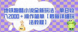地铁跑酷小说全新玩法，单日收入2000＋操作简单【最新详细玩法教程】【揭秘】-沐风资源库