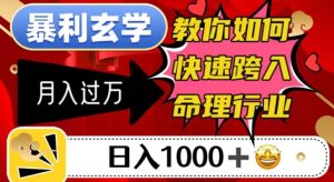 暴利玄学，教你如何快速跨入命理行业，日入1000＋月入过万-沐风资源库