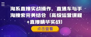 淘系直搜实战操作，直通车与手淘搜索完美结合（高级运营课程+直搜精华实战）-沐风资源库