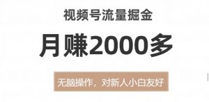 视频号流量掘金，无脑操作，对新人小白友好，月赚2000多【揭秘】-沐风资源库