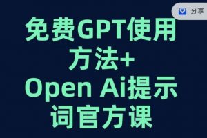免费GPT+OPEN AI提示词官方课-沐风资源库
