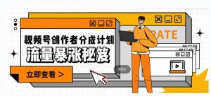 一条视频收益3000+，一条作品涨粉2000+，视频号流量爆炸·的秘籍-沐风资源库