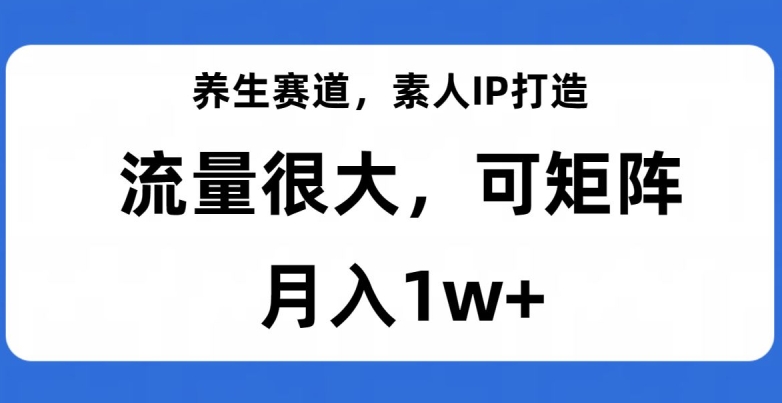 养生赛道，素人IP打造，流量很大，可矩阵，月入1w+【揭秘】-沐风资源库