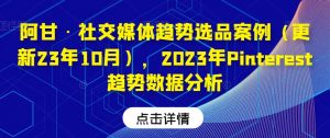阿甘·社交媒体趋势选品案例（更新23年10月），2023年Pinterest趋势数据分析-沐风资源库