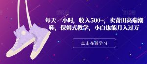 每天一小时，收入500+，卖莆田高端潮鞋，保姆式教学，小白也能月入过万【揭秘】-沐风资源库