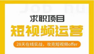 短视频运营求职实操项目，28天在线实战，攻克短视频offer-沐风资源库