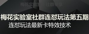 梅花实验室社群连怼玩法第五期，视频号连怼玩法最新卡特效技术-沐风资源库