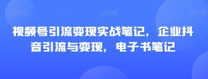 视频号引流变现实战笔记，企业抖音引流与变现，电子书笔记-沐风资源库
