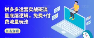 拼多多运营实战班流量底层逻辑，免费+付费流量玩法-沐风资源库