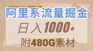 阿里系流量掘金，几分钟一个作品，无脑搬运，日入1000+（附480G素材）【揭秘】-沐风资源库