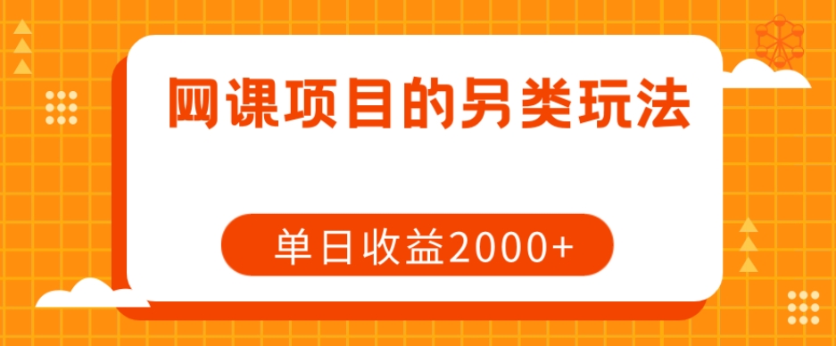 网课项目的另类玩法，单日收益2000+【揭秘】-沐风资源库