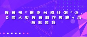 视频号“创作分成计划”2.0四大类视频制作教程+小白五技巧【揭秘】-沐风资源库