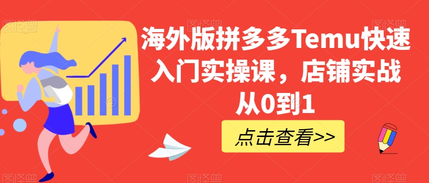 海外版拼多多Temu快速入门实操课，店铺实战从0到1-沐风资源库