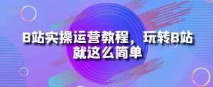 B站实操运营教程，玩转B站就这么简单-沐风资源库