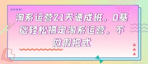 淘系运营21天速成班，0基础轻松搞定淘系运营，不做假把式-沐风资源库