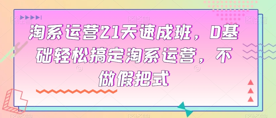 淘系运营21天速成班，0基础轻松搞定淘系运营，不做假把式-沐风资源库