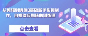 从剪辑到调色0基础新手影视制作，自媒体后期核心训练课-沐风资源库