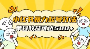小红书暴力起号秘籍，11月最新玩法，单天变现500+，素人冷启动自媒体创业【揭秘】-沐风资源库