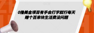 0撸美金项目有手会打字就行每天赚个百来块生活费没问题【揭秘】-沐风资源库