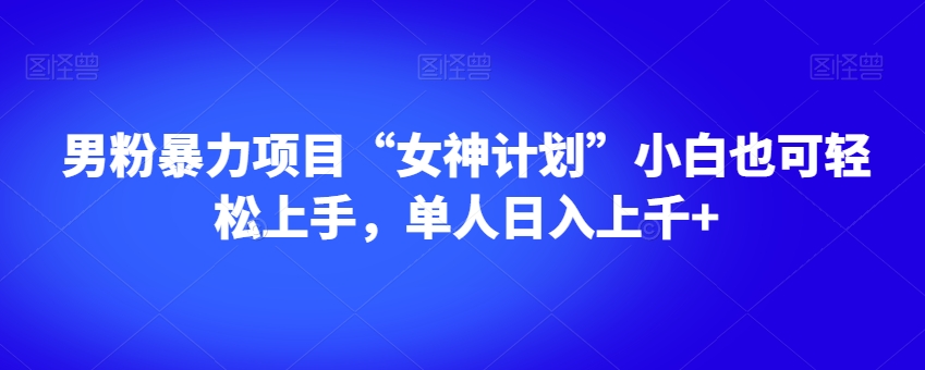 男粉暴力项目“女神计划”小白也可轻松上手，单人日入上千+【揭秘】-沐风资源库