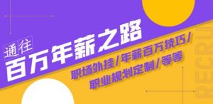 通往百万年薪之路·陪跑训练营：职场外挂/年薪百万技巧/职业规划定制/等等-沐风资源库