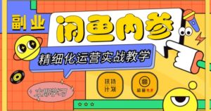 闲鱼精细化运营入门+高阶实战教学，从底层逻辑到轻松变现，多维度玩转闲鱼副业-沐风资源库