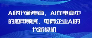 Al时代新电商，Al在电商中的应用领域，电商企业AI时代新契机-沐风资源库