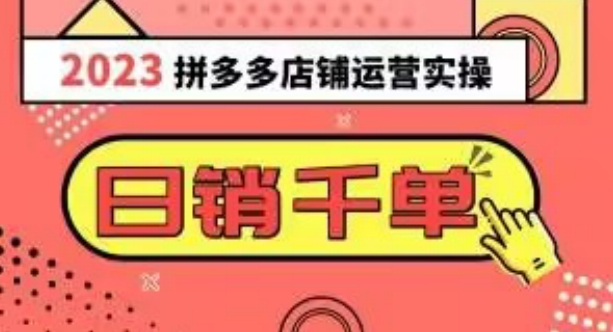 2023拼多多运营实操，每天30分钟日销1000＋，爆款选品技巧大全（10节课）-沐风资源库