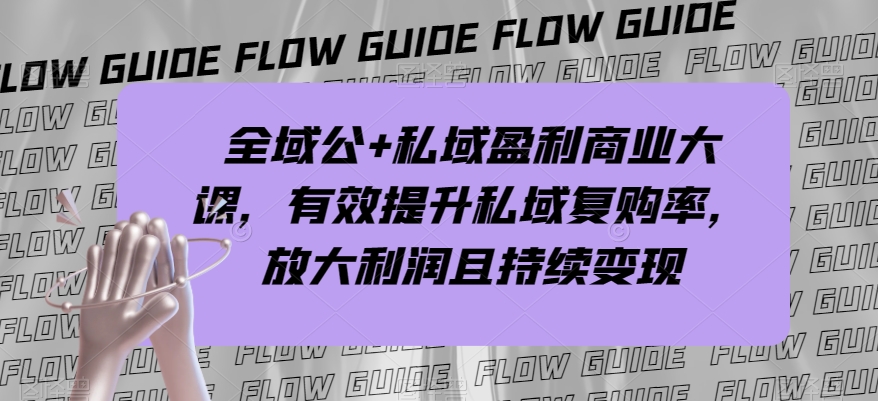 全域公+私域盈利商业大课，有效提升私域复购率，放大利润且持续变现-沐风资源库
