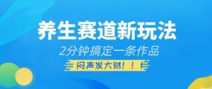 养生赛道新玩法，2分钟搞定一条作品，闷声发大财【揭秘】-沐风资源库