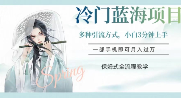 冷门蓝海项目，操作简单，小白3分钟上手，多种引流方式，保姆式全流程教学【揭秘】-沐风资源库