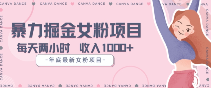 年底暴力女粉掘金项目5天变现1.5W+【揭秘】-沐风资源库