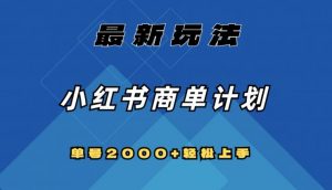 全网首发，小红书商单计划最新玩法，单号2000+可扩大可复制【揭秘】-沐风资源库