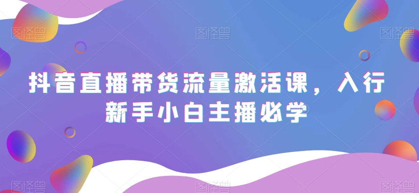 抖音直播带货流量激活课，入行新手小白主播必学-沐风资源库