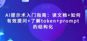 AI提示术入门指南：读文档+如何有效提问+了解token+prompt的结构化【揭秘】-沐风资源库