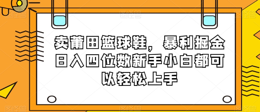 卖莆田篮球鞋，暴利掘金日入四位数新手小白都可以轻松上手【揭秘】-沐风资源库
