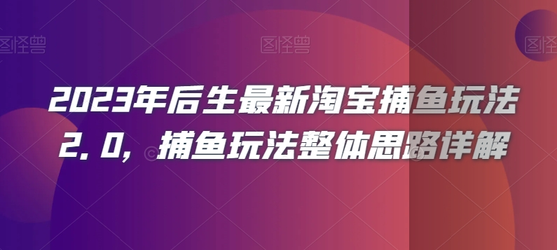 2023年后生最新淘宝捕鱼玩法2.0，捕鱼玩法整体思路详解-沐风资源库
